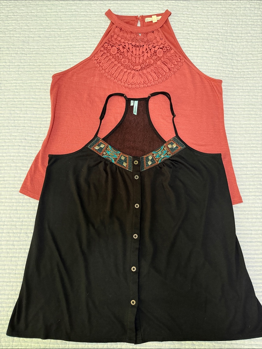Set of 2 Halter Style Fit & Flare Tops